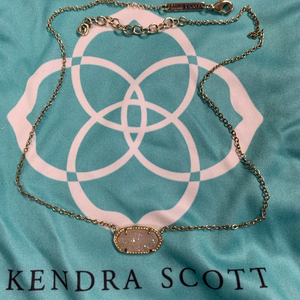 GUC Irridescent Drusy and Gold Elisa necklace